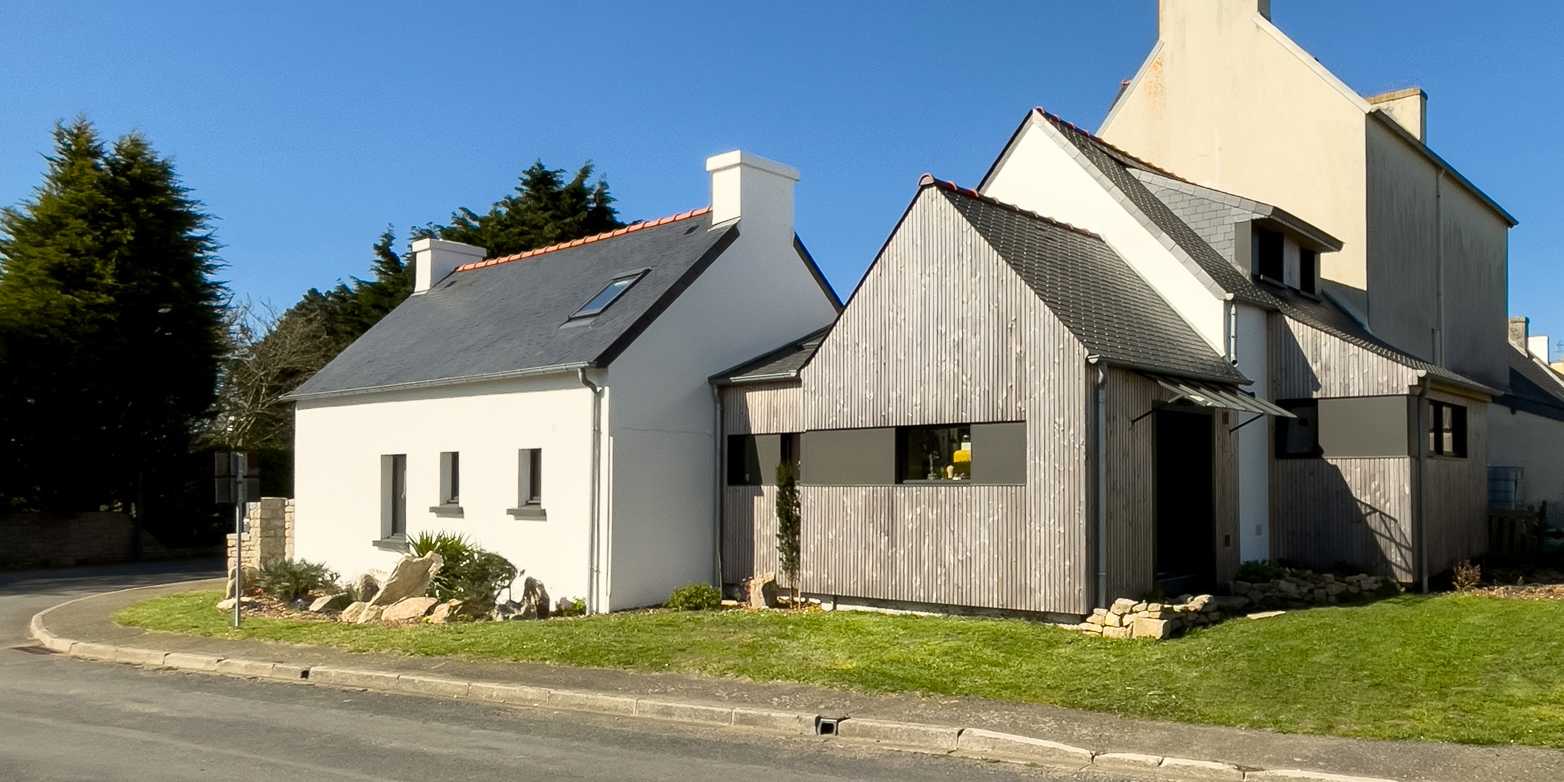 Extension d'une maison bretonne ancienne par un architecte basé à Quimper